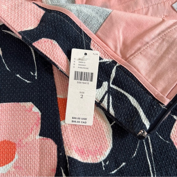 {Anthropologie} NWT Georgie Scalloped Floral Retro Blue Pink Shorts - Picture 6 of 12